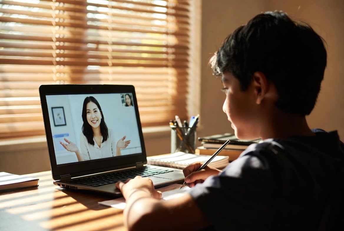 Student in private 1-on-1 online ELA tutoring session — personalized writing coaching for grades K–12 at Learn To Write Now