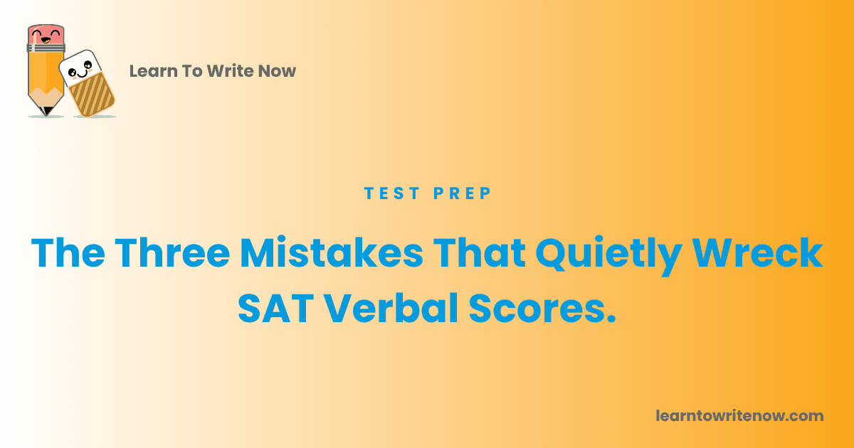 The Three Mistakes That Quietly Wreck SAT Verbal Scores.